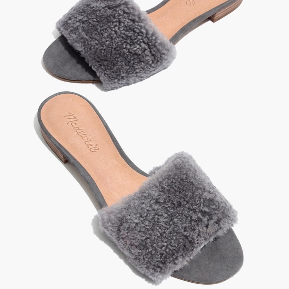 Madewell Charcoal Shearling Slippers